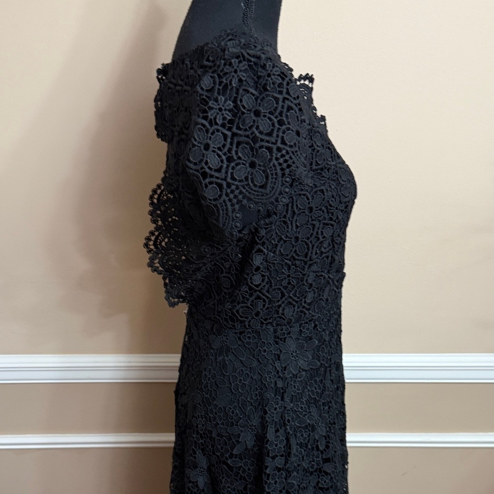 Just Me Black Lace Midi Dress - Picture 7 of 11